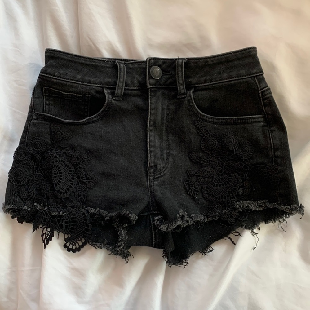 AE Black High Waisted Jean Shorts